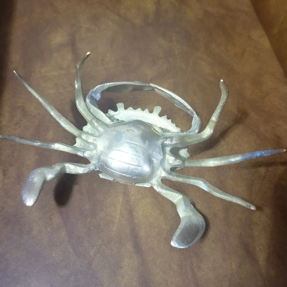 VTG Brass Crab Trinket Box
